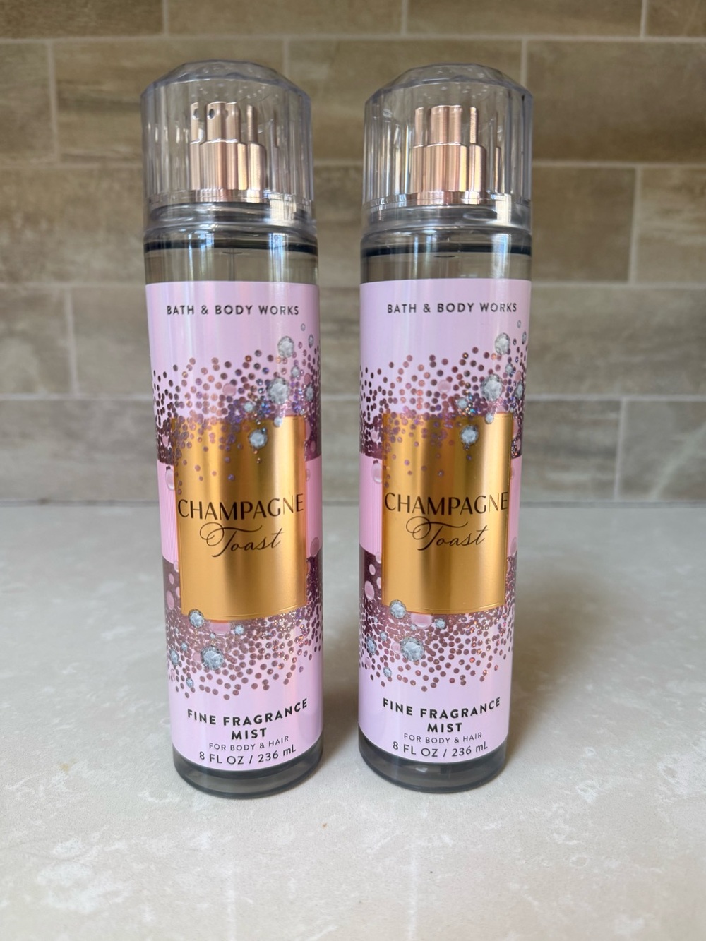 Bath & Body Works Champagne Toast Fine Fragrance Mist Sprays Set of 2 Full Size